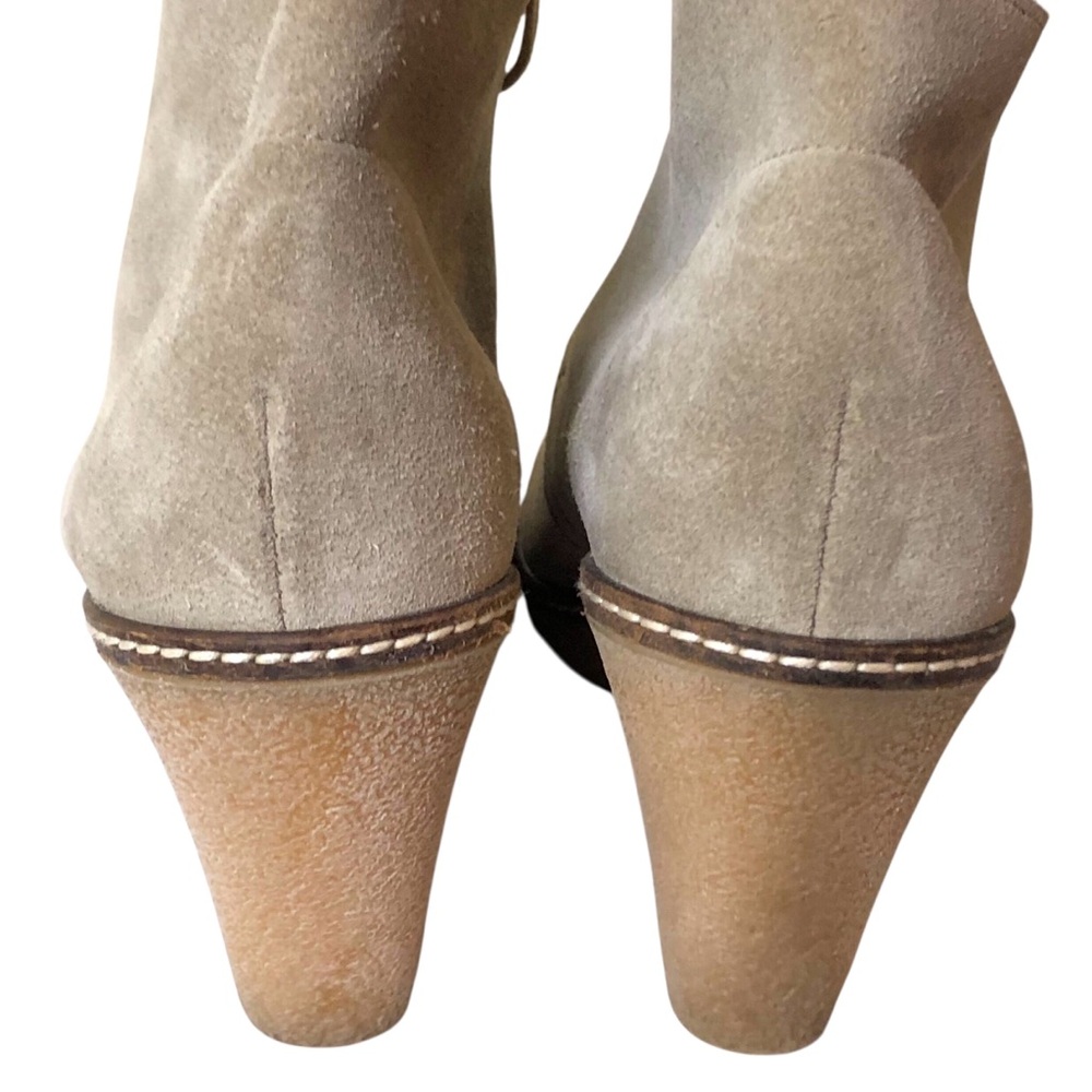 J Crew Wedge Ankle Boots Made In Italy Soft Tan Suede Booties Lace Up Size 9 - Picture 5 of 13